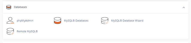 database section in cPanel