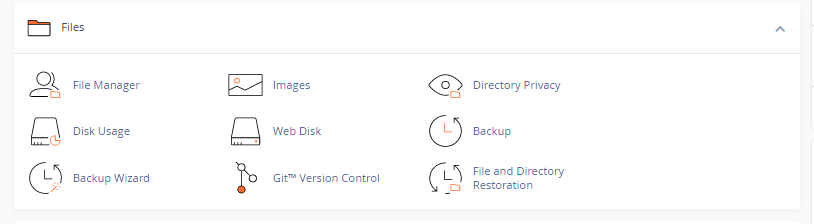 files section in cPanel