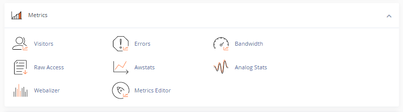 metrics section in cPanel