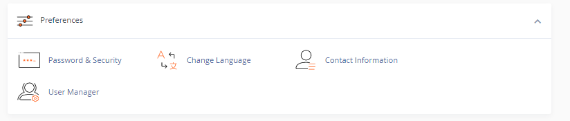 preferences section in cPanel